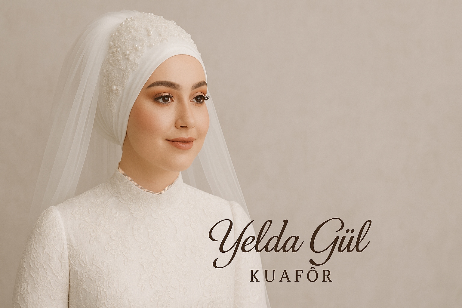 Yuvarlak Yüze Uygun Tesettür Gelin Başı Modelleri